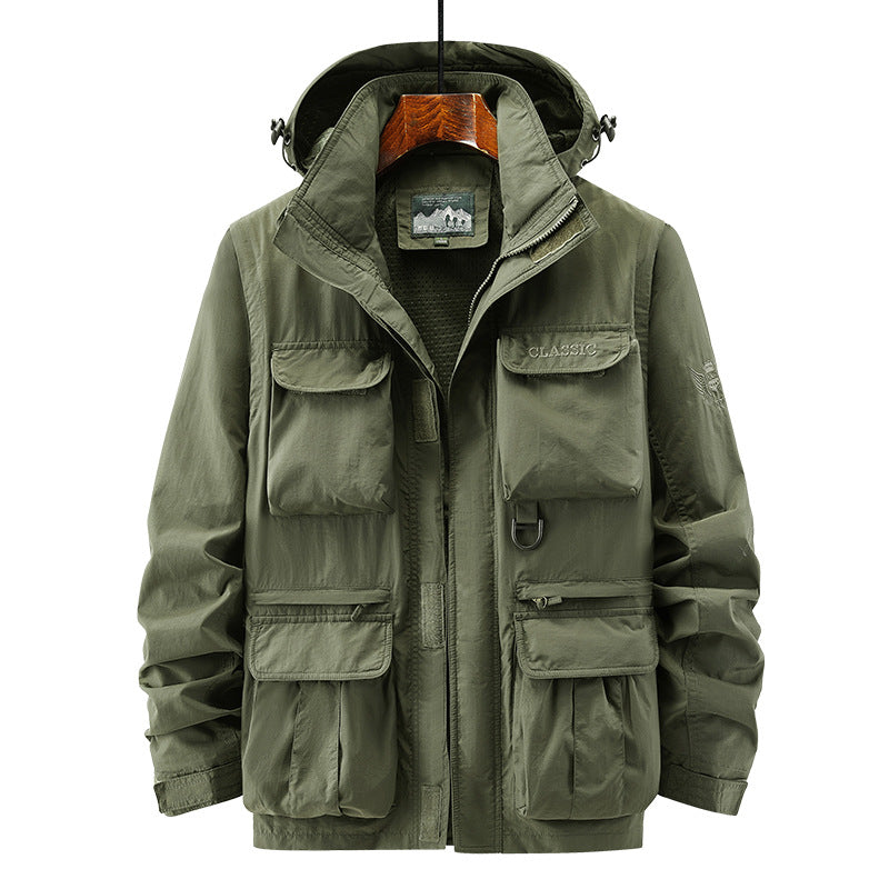 Herren Thermischer Kapuzen-Parka im Utility-Design mit Teddyfutter und Mehrfachtaschen Echoarchiv