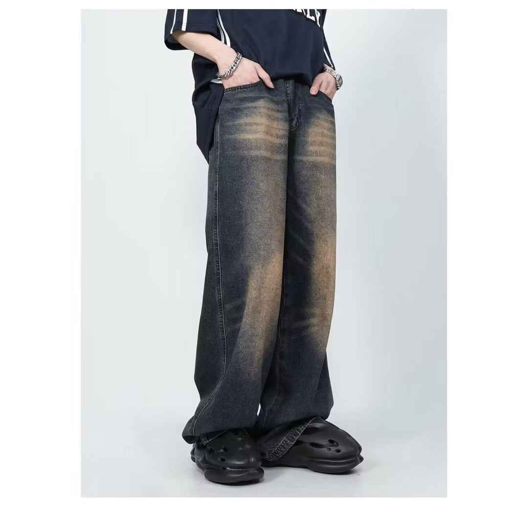 Herren Wide-Leg Jeans im lässigen Vintage-Design mit einzigartiger Waschung Echoarchiv
