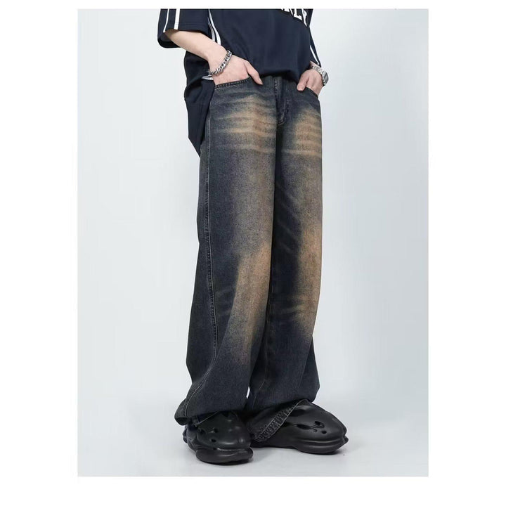 Herren Wide-Leg Jeans im lässigen Vintage-Design mit einzigartiger Waschung Echoarchiv