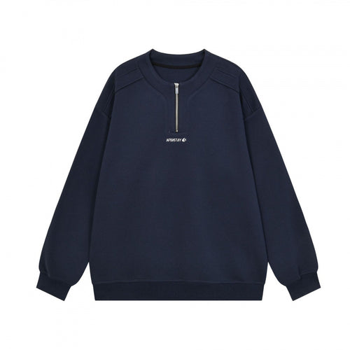 Unisex Oversize-Sweatshirt mit halbem Reißverschluss und geripptem Saum Echo Archiv