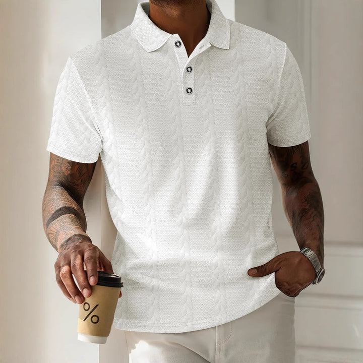 Herren Kurzarm Poloshirt mit strukturiertem Design Echoarchiv
