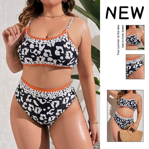 Damen Hochtaillierter Bikini mit animalischem Muster und sportlichem Design Echo Archiv