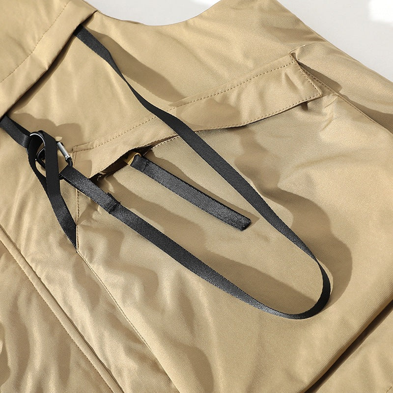 Herren funktionale Outdoor-Weste mit verstellbarem Kapuzendesign und vielseitigen Taschen Echoarchiv