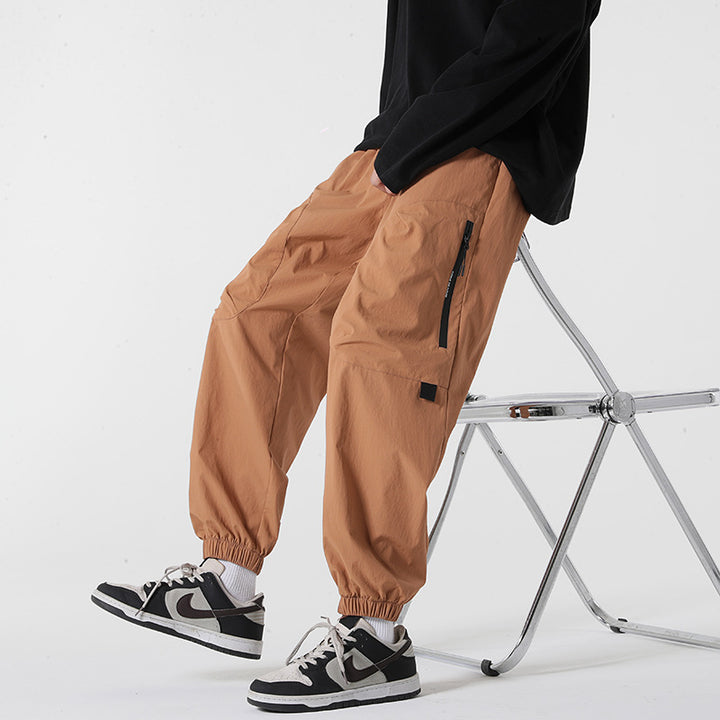 Herren Baggy-Tech-Cargo-Hose mit Ripstop‑Nylon, Knieabnähern & elastischem Bündchen Echoarchiv