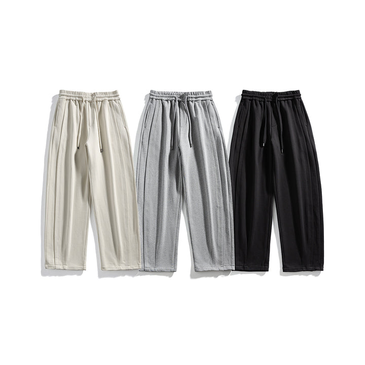 Herren Lässige Jersey-Hose mit Kordelzug, geradem Bein und dekorativen Steppnähten Echo Archiv