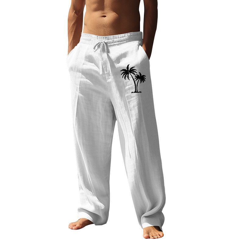 Herren lässige Strandhose mit elastischem Bund und seitlichen Taschen Echoarchiv