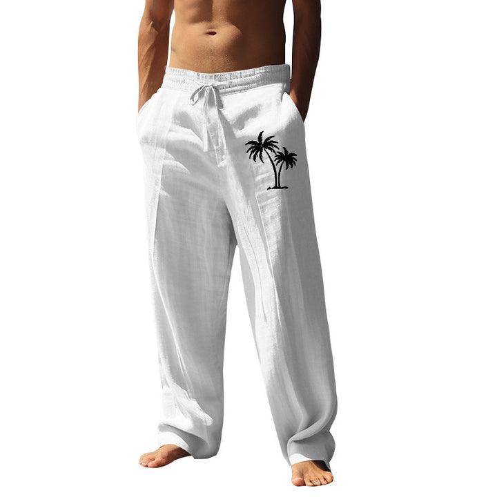 Herren lässige Strandhose mit elastischem Bund und seitlichen Taschen Echoarchiv