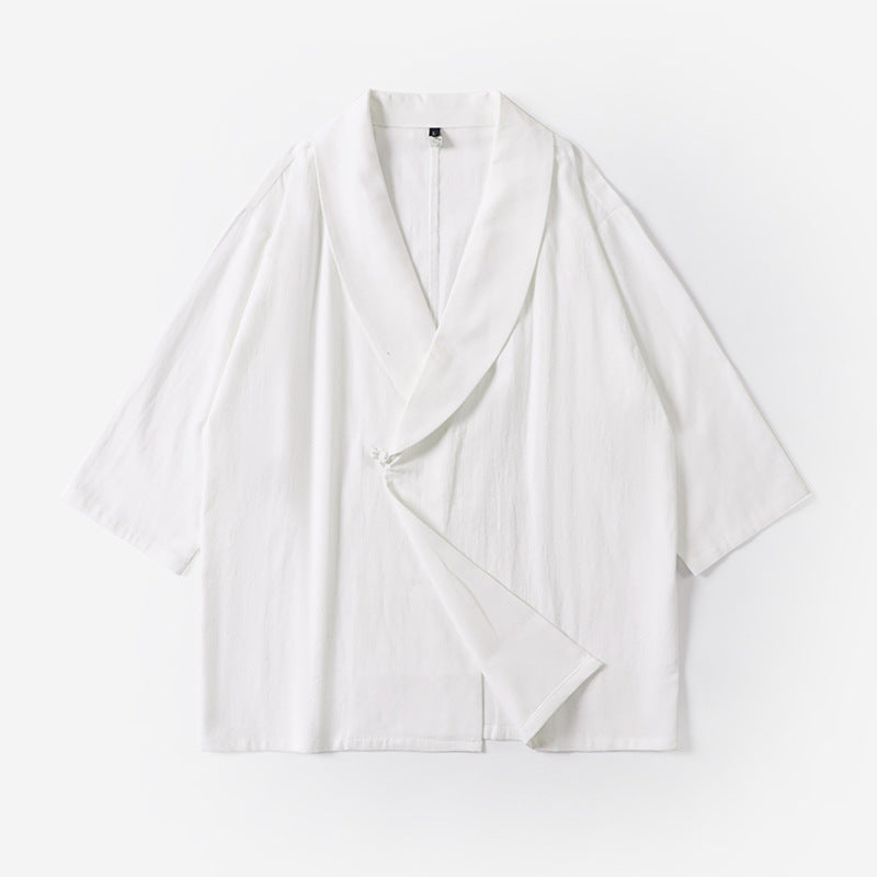 Unisex Oversize-Kimono-Jacke mit Schalkragen und Wickelverschluss Echoarchiv