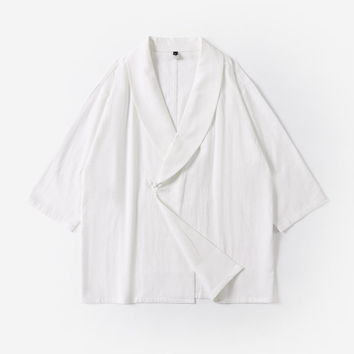 Unisex Oversize-Kimono-Jacke mit Schalkragen und Wickelverschluss Echoarchiv