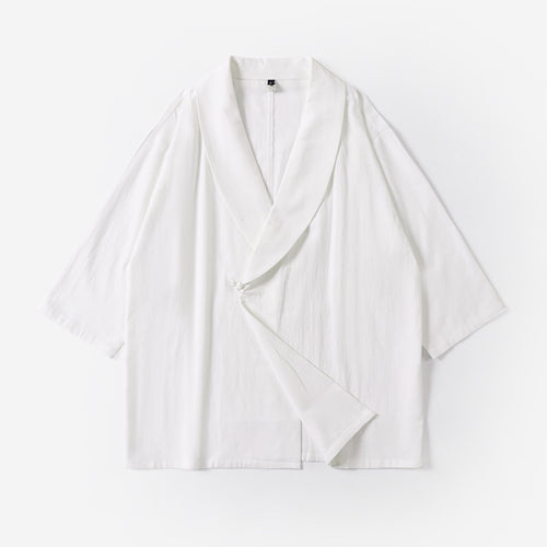 Unisex Oversize-Kimono-Jacke mit Schalkragen und Wickelverschluss Echoarchiv
