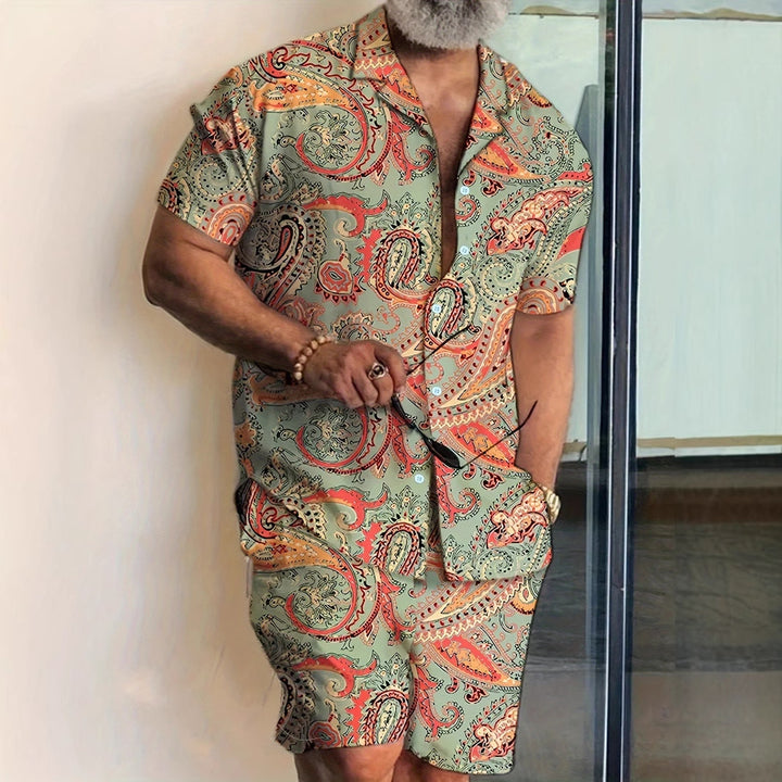 Herren Kurzarm-Hemd und Shorts Set Echoarchiv