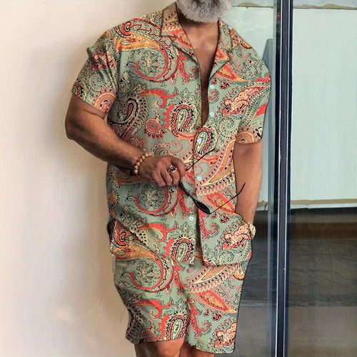 Herren Kurzarm-Hemd und Shorts Set Echoarchiv