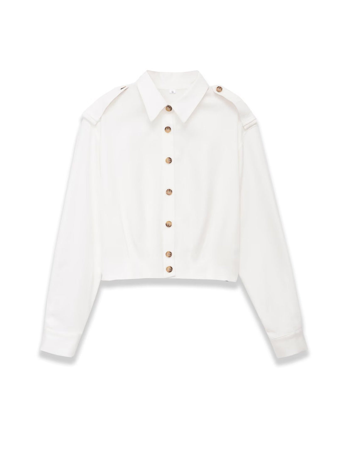Damen Cropped-Hemdjacke mit Epauletten und taillierenden Abnähern Echoarchiv