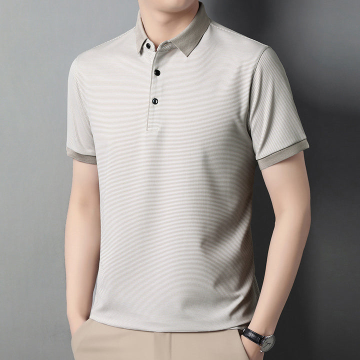 Herren modisches Kurzarm-Polo-Shirt mit strukturiertem Design Echoarchiv
