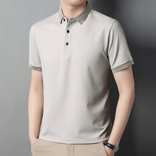 Herren modisches Kurzarm-Polo-Shirt mit strukturiertem Design Echoarchiv