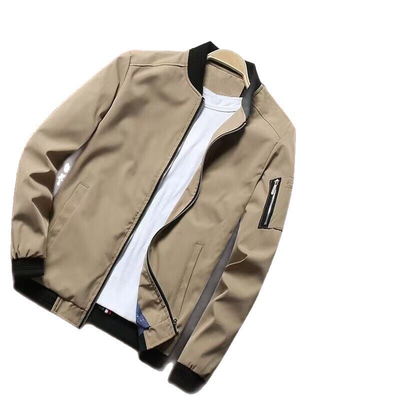 Herren Bomberjacke mit Reißverschluss, wasserabweisendem Nylon und Ärmel-Tasche Echoarchiv