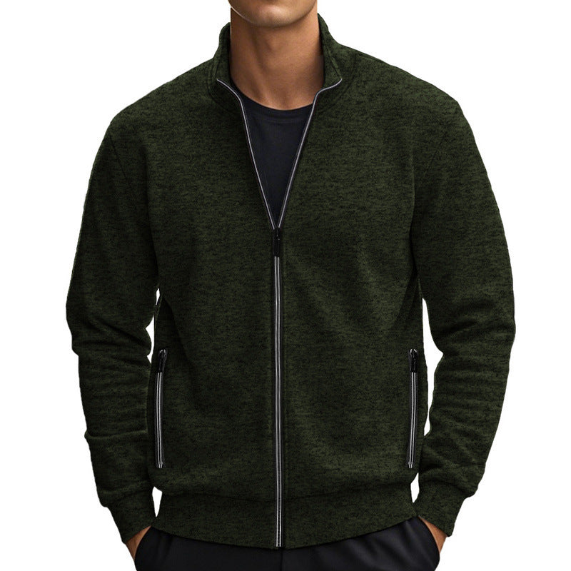 Herren Sportliche Fleecejacke mit Reißverschluss und Kontrastdetails Echoarchiv