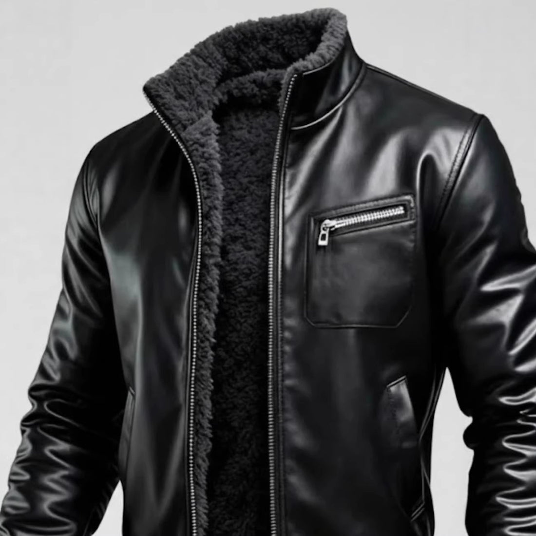 Herren Lederjacke mit Innenfutter – Valtoré