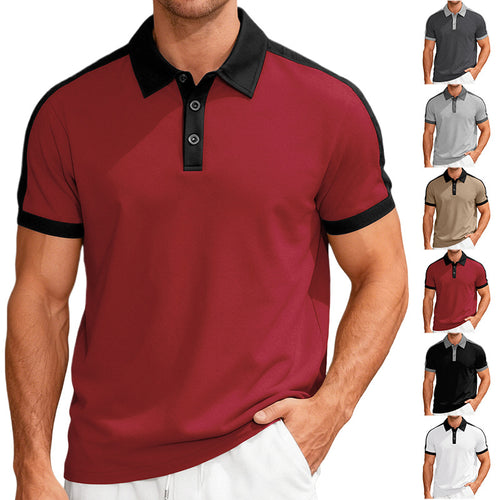 Herren nan Premium-Polo im Retro-Kontrastlook mit Hemdkragen und Dreiknopfleiste Echo Archiv