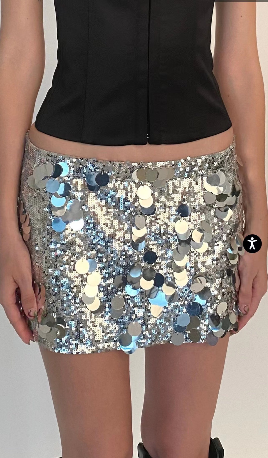 Damen Glitzernder Minirock mit Pailletten Echo Archiv