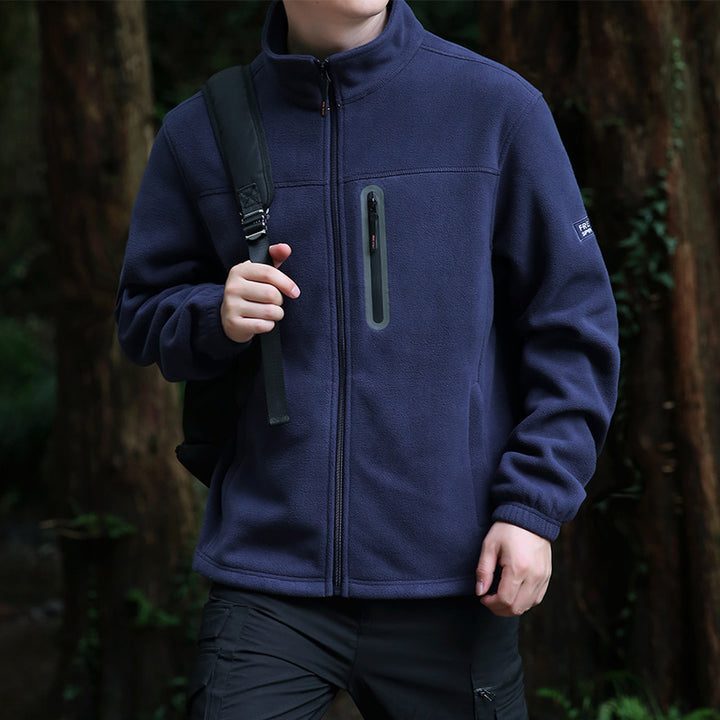 Herren Fleece-Outdoorjacke mit durchgehendem Reißverschluss, hohem Kragen und wasserabweisender Reißverschlusstasche Echo Archiv