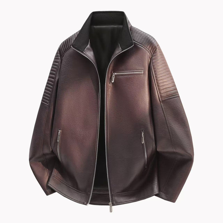 Herren Elegante Lederjacke mit Reißverschlüssen Echo Archiv
