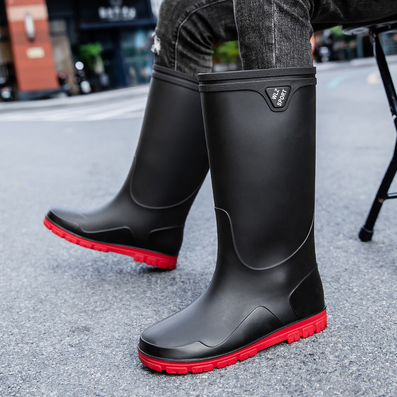 Herren Mittelhohe Wasserdichte Gummistiefel mit kontrastierender Profilsohle Echoarhiv