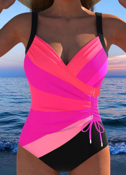 Damen Sportlicher Badeanzug mit modischem Farbmix und verstellbarem Schnitt Echo Archiv