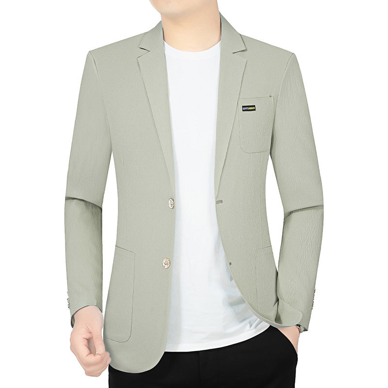 Herren Modernes Stretch Business-Sakko mit schmalem Schnitt und aufgesetzten Taschen – Tianoro