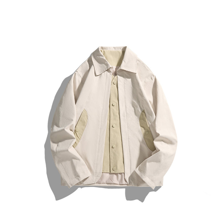 Herren leichte Freizeitjacke mit Hemdkragen, Druckknopfleiste und verdeckten Nahttaschen Echoarchiv