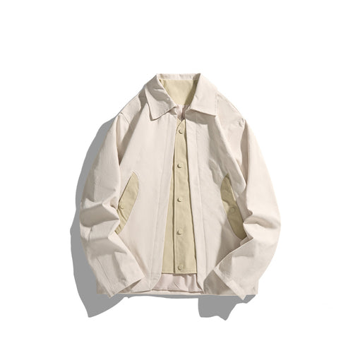 Herren leichte Freizeitjacke mit Hemdkragen, Druckknopfleiste und verdeckten Nahttaschen Echoarchiv