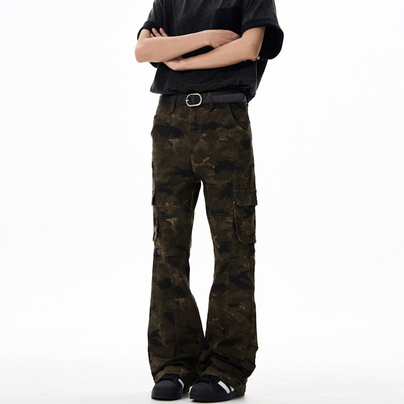 Damen Cargohose im Flared-Cut mit Utility-Taschen und verlängertem Saum Echo Archiv