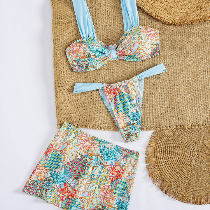 Damen Bikini-Set mit trendiger Raffungen und stilvollem Muster Echo Archiv