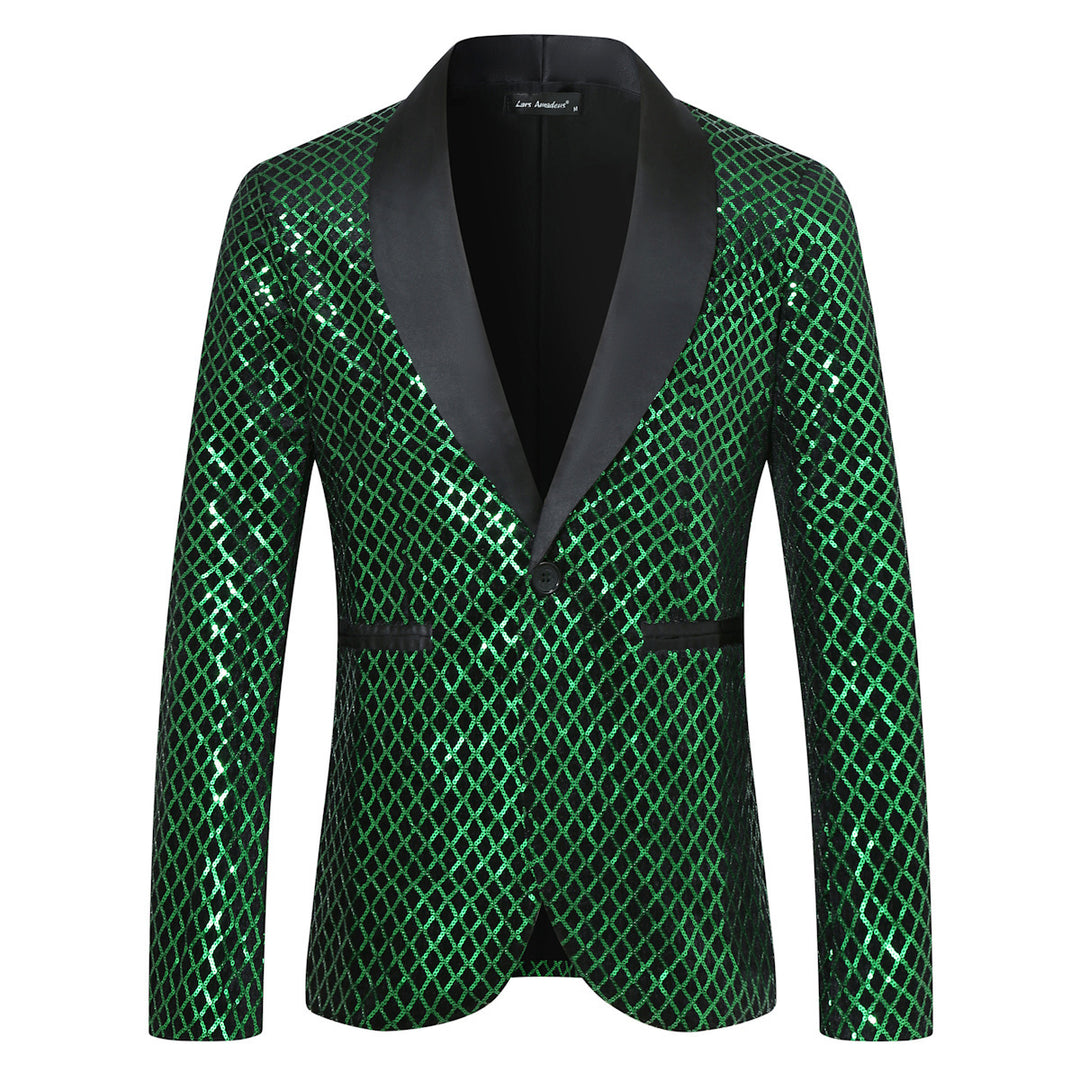 Herren Funkelnder Paillettenblazer mit elegantem Schnitt Echoarchiv