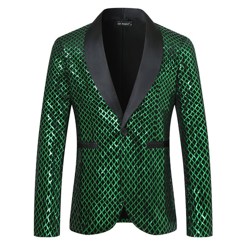 Herren Funkelnder Paillettenblazer mit elegantem Schnitt Echoarchiv