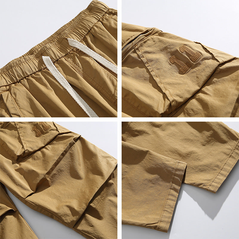 Herren Locker geschnittene Cargo-Hose mit elastischem Tunnelzugbund, Kordelzug und großen Utility-Taschen Echo Archiv