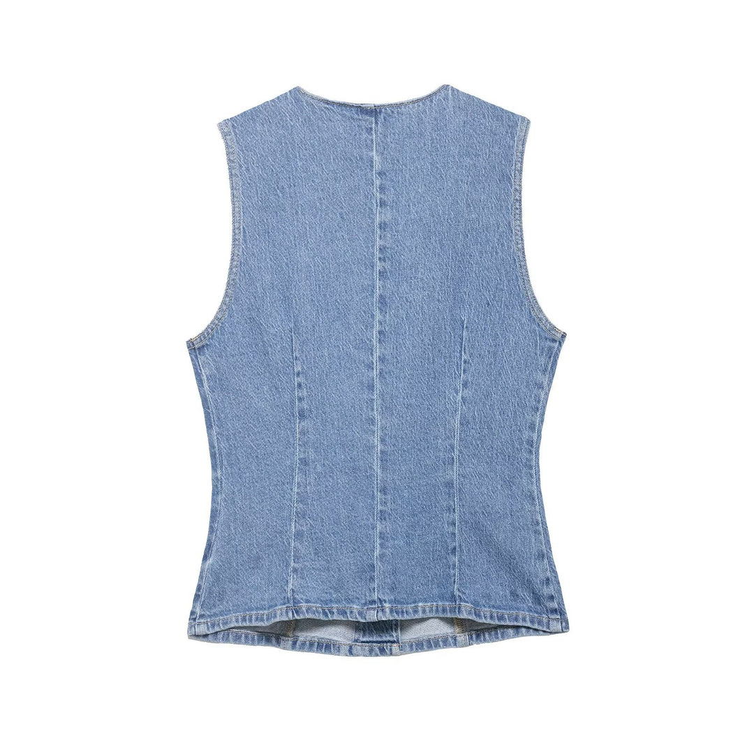 Damen Jeansjacke mit innovativem Design und modischen Knopfdetails Echo Archiv