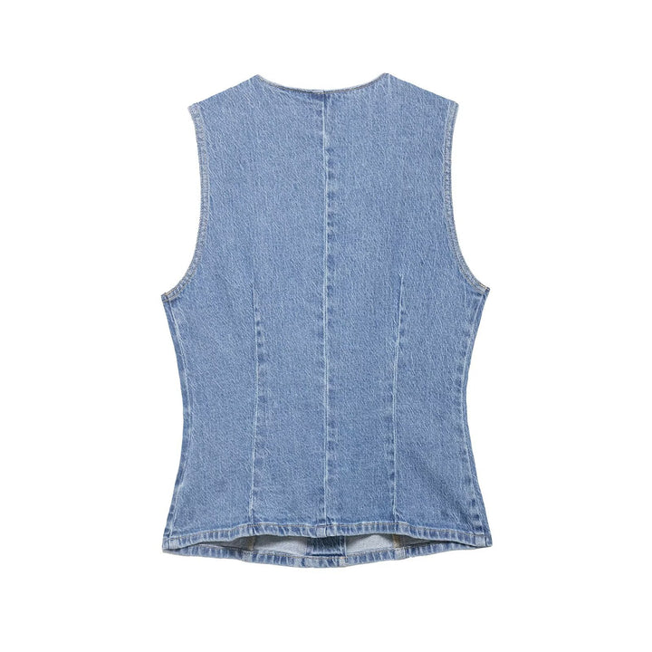 Damen Jeansjacke mit innovativem Design und modischen Knopfdetails Echo Archiv