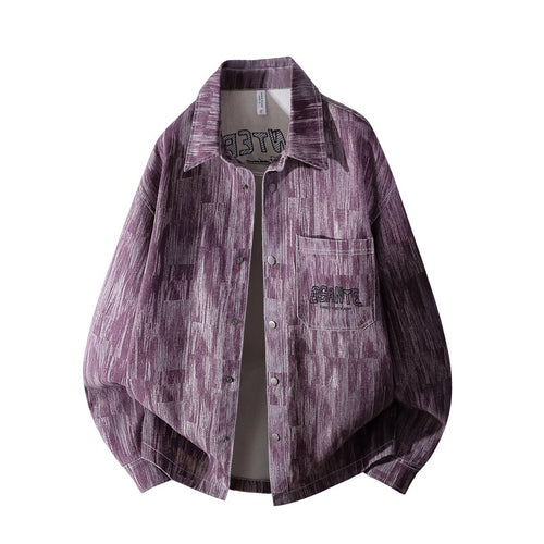 Herren Oversize-Hemdjacke mit Strukturprint, Druckknopfleiste & aufgesetzter Brusttasche Echoarchiv