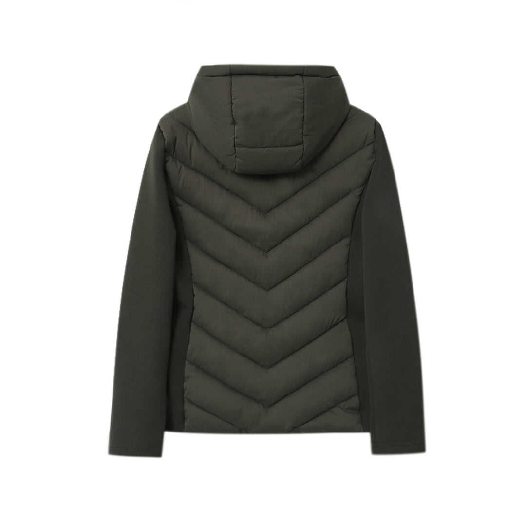 Damen nan gesteppte Hybridjacke mit Kapuze, chevron-Steppung und elastischen Softshellärmeln Echo Archiv