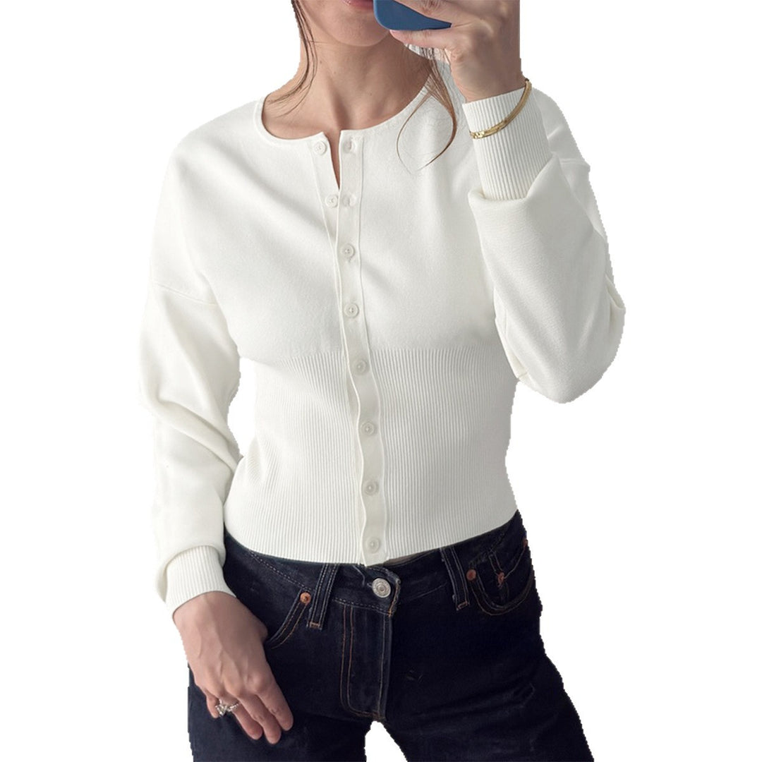 Damen figurbetonter Feinstrickpullover mit tailliertem Rippbund und langen Ärmeln – Mavelle