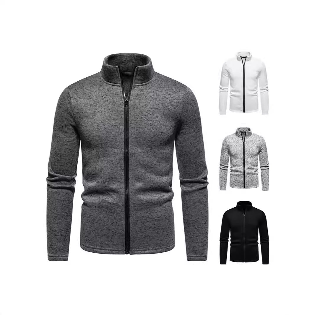 Herren Fleecejacke mit hochschließendem Kragen und durchgehendem Reißverschluss Echoarchiv