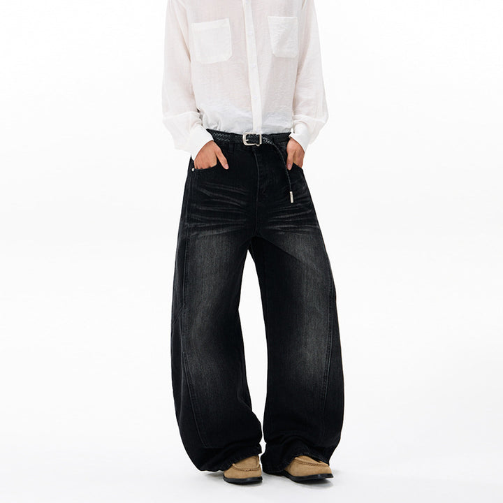 Herren Ultraweite Denim-Palazzohose im ballonförmigen Baggy-Cut mit tiefem Schritt Echo Archiv