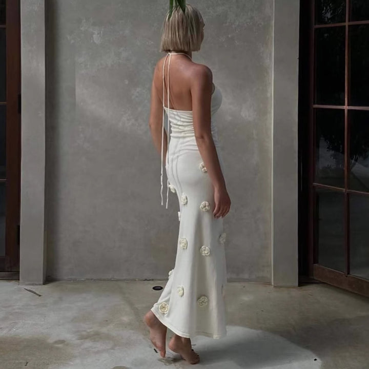 Damen Elegantes Maxikleid mit feinen Blumenapplikationen Echo Archiv