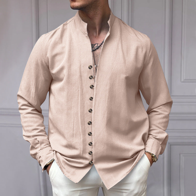 Herren Langarm-Hemd mit modernen Knopfdetails und zeitlosem Design Echoarchiv