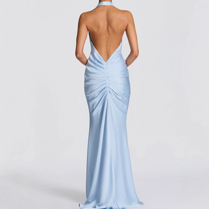 Damen Elegantes Maxi-Kleid mit tiefem V-Ausschnitt und drapierten Details Echo Archiv