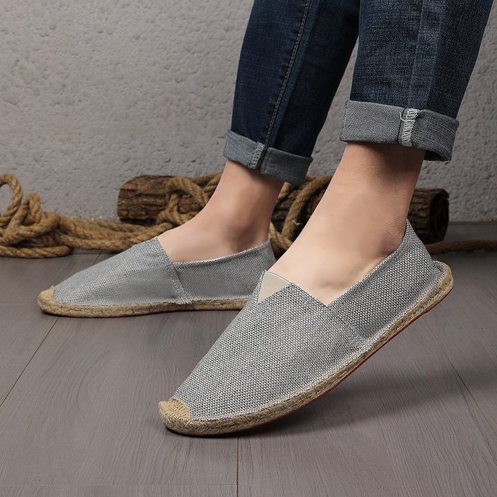 Damen Leichte Espadrille-Slip-On aus gewebtem Canvas mit Jute-Umrandung Echoarchiv