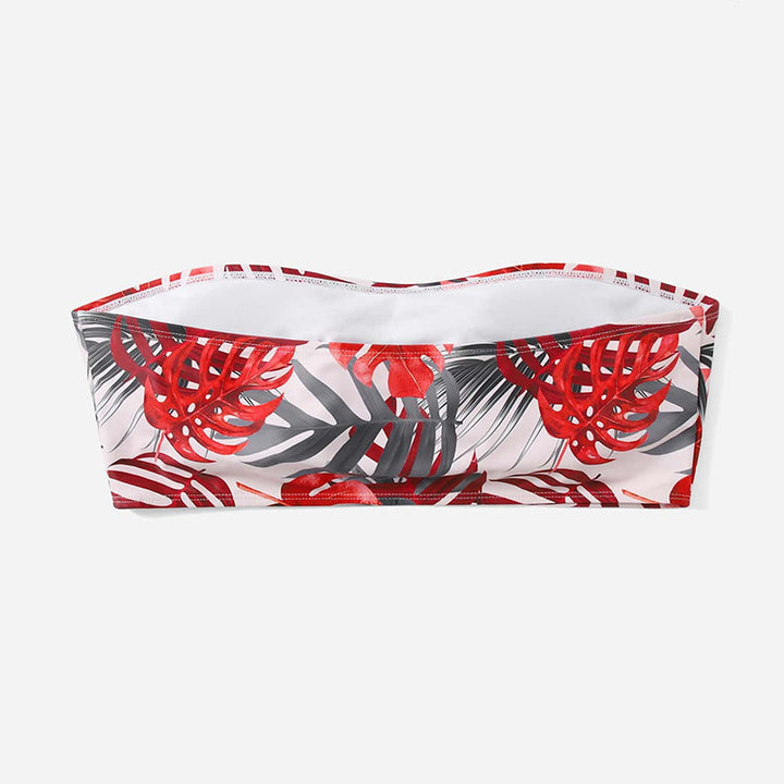 Damen Bandeau-Bikini-Oberteil mit floralen Akzenten und elastischem Bund Echo Archiv