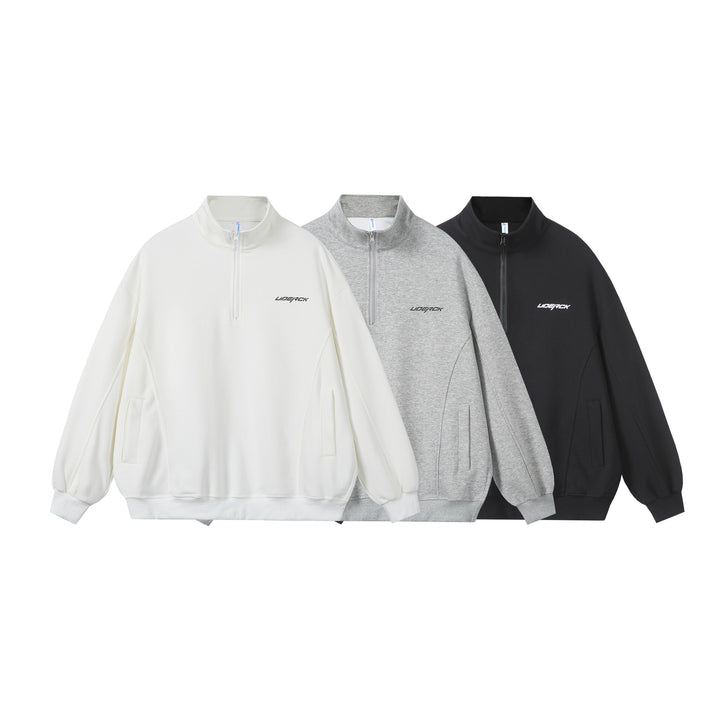 Unisex Oversize-Halbzip-Sweatshirt aus French-Terry mit Stehkragen Echoarchiv