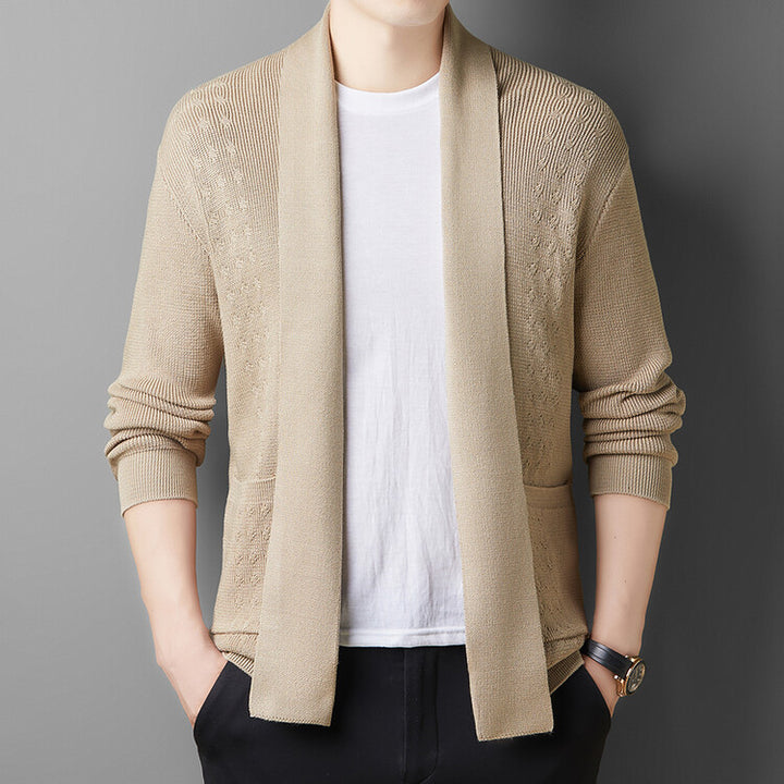 Herren Strickjacke mit modernem Schnitt und praktischen Taschen Echoarchiv